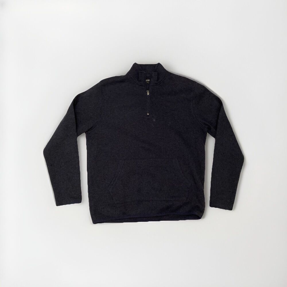 J Crew Mercantile Quarter Zip Size XL Heathered Mock Neck Kangaroo Pouch Preppy